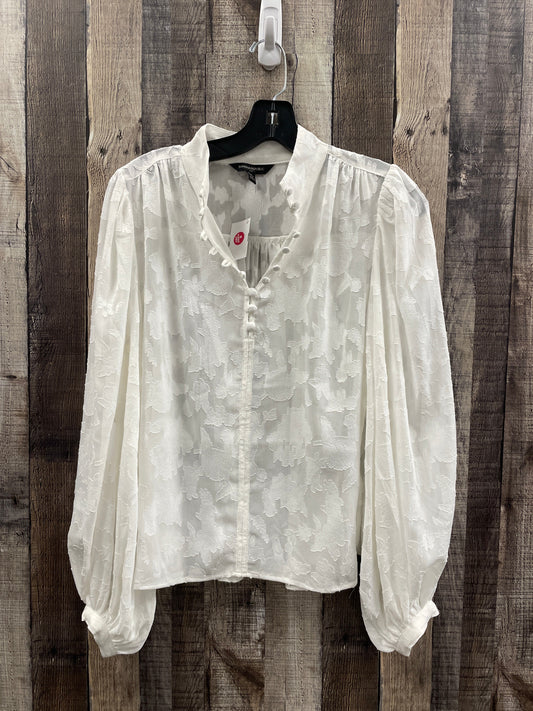 Top Long Sleeve By Banana Republic In White, Size: S