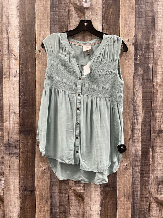 Top Sleeveless By Knox Rose In Green, Size: M