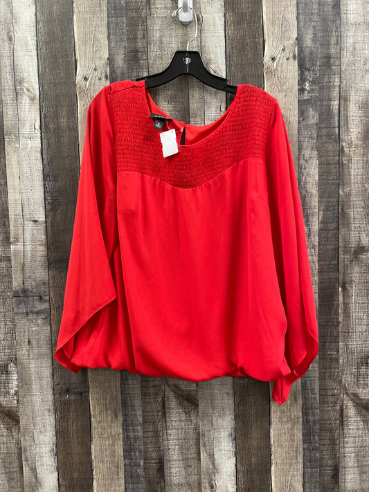 Blouse Long Sleeve By Cme In Red, Size: Xl