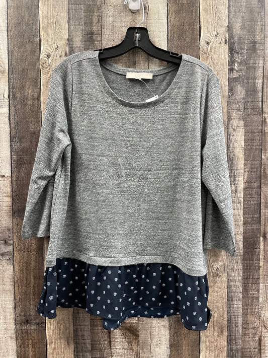 Top Long Sleeve By Loft In Grey, Size: M