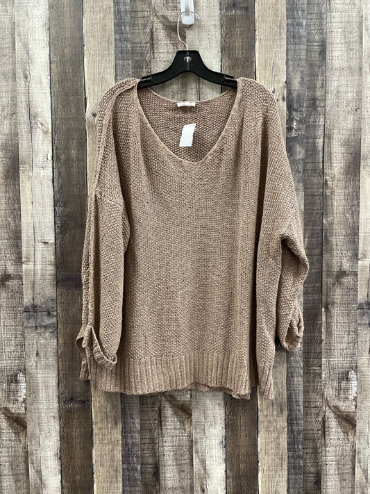 Top Long Sleeve By Cme In Brown, Size: M