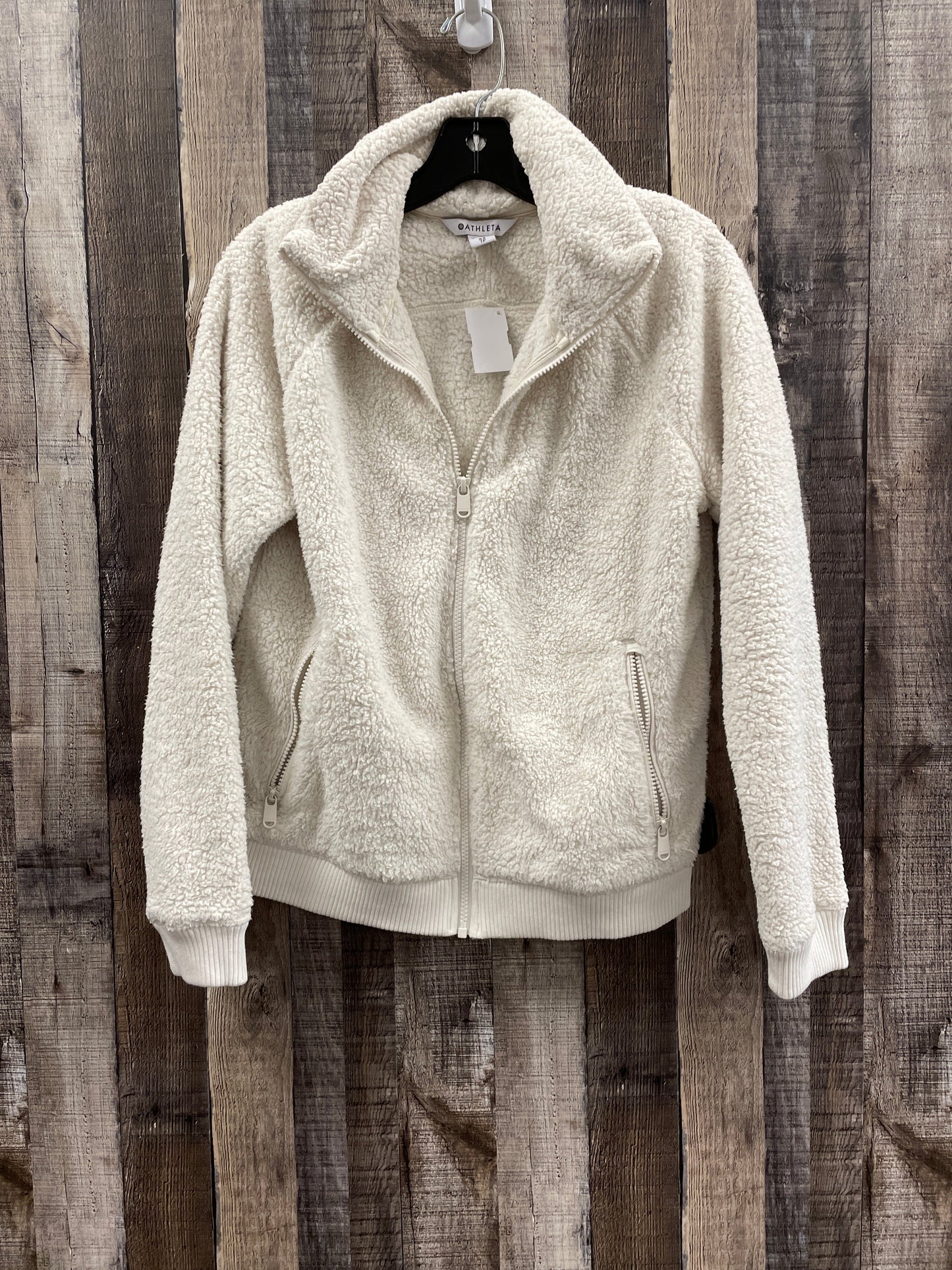 Jacket Fleece By Athleta In Ivory, Size: Xs