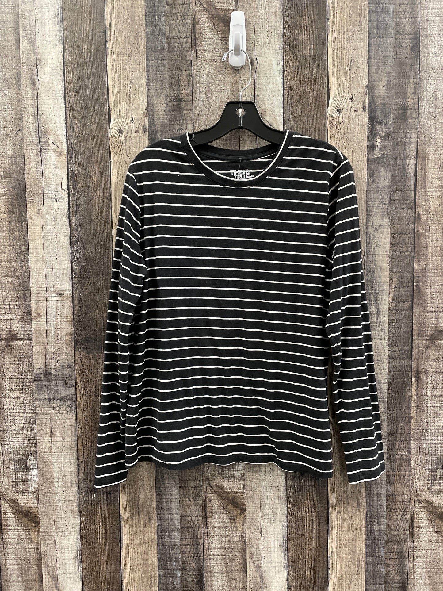 Top Long Sleeve By Time And Tru In Striped Pattern, Size: L