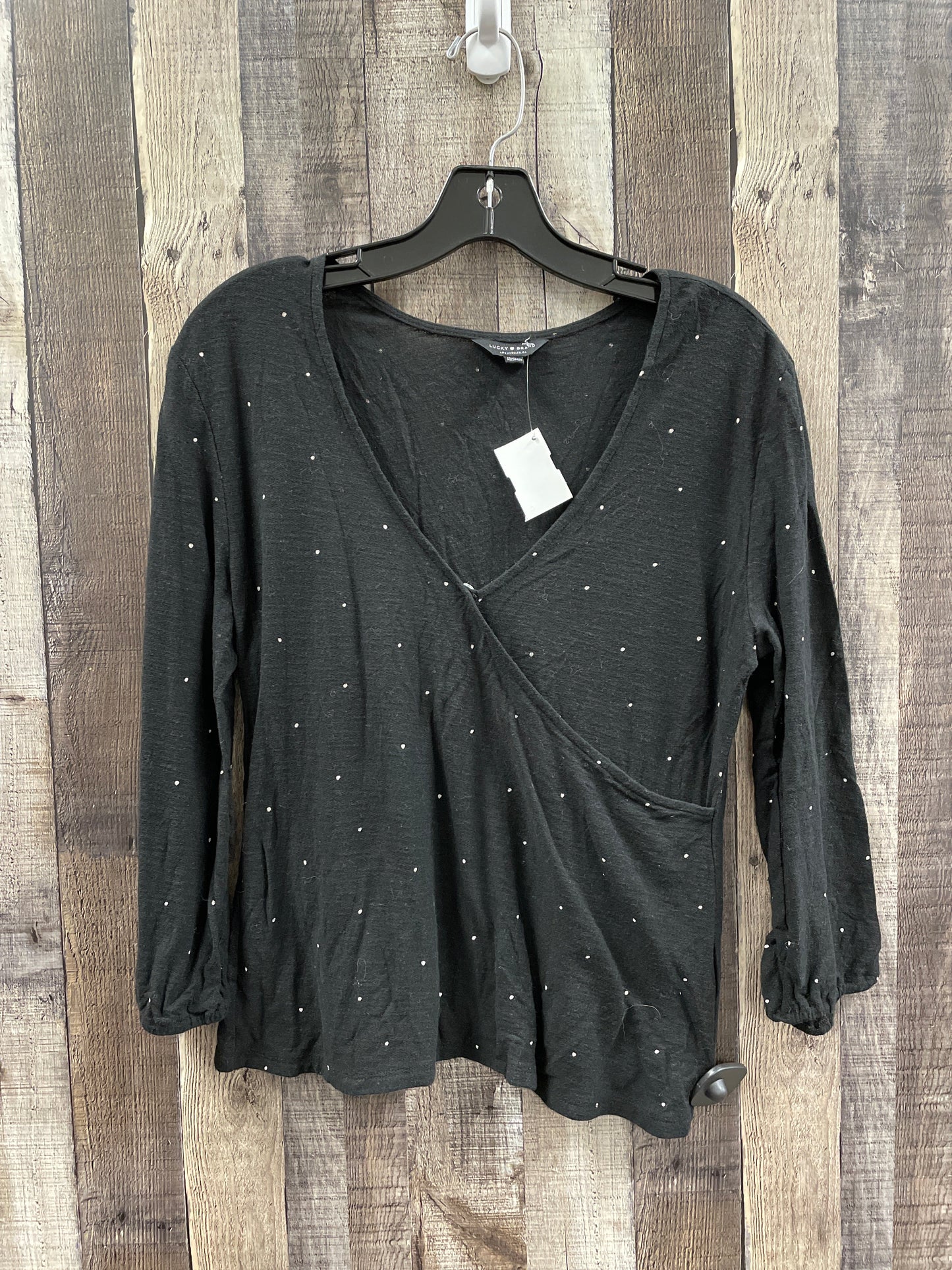 Top Long Sleeve By Lucky Brand In Black, Size: L