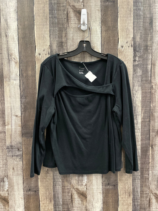 Top Long Sleeve By A New Day In Black, Size: Xxl