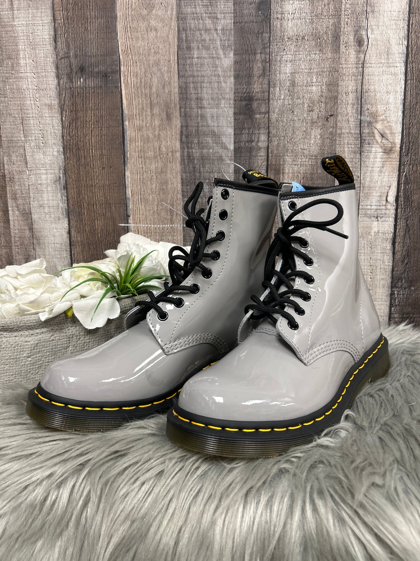 Boots Combat By Dr Martens In Grey, Size: 9