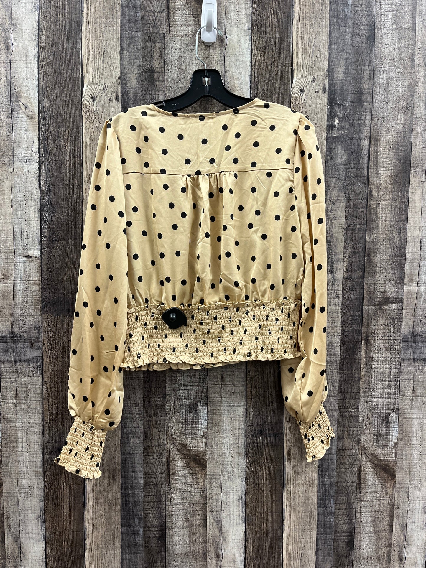 Top Long Sleeve By Blu Pepper In Polkadot Pattern, Size: Xl