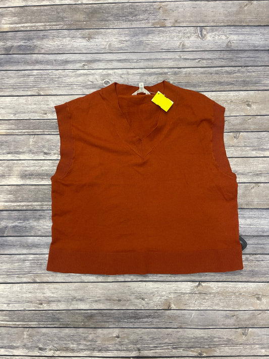 Vest Sweater By Terra & Sky In Orange, Size: Xl