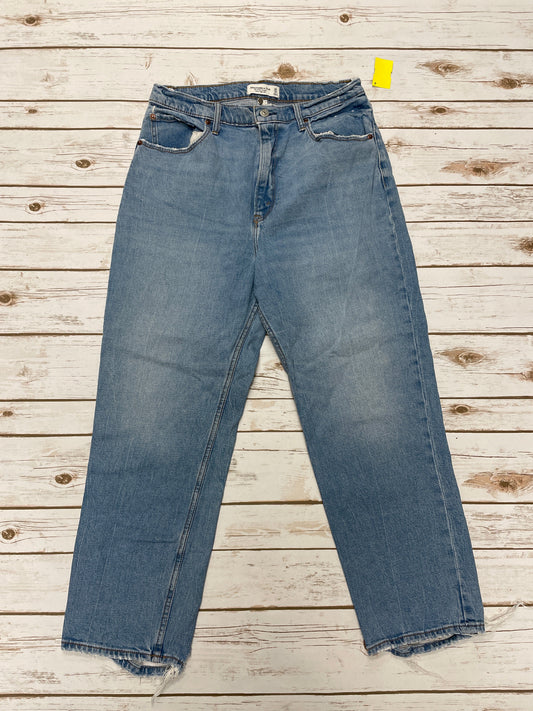 Jeans Straight By Abercrombie And Fitch In Blue Denim, Size: 14