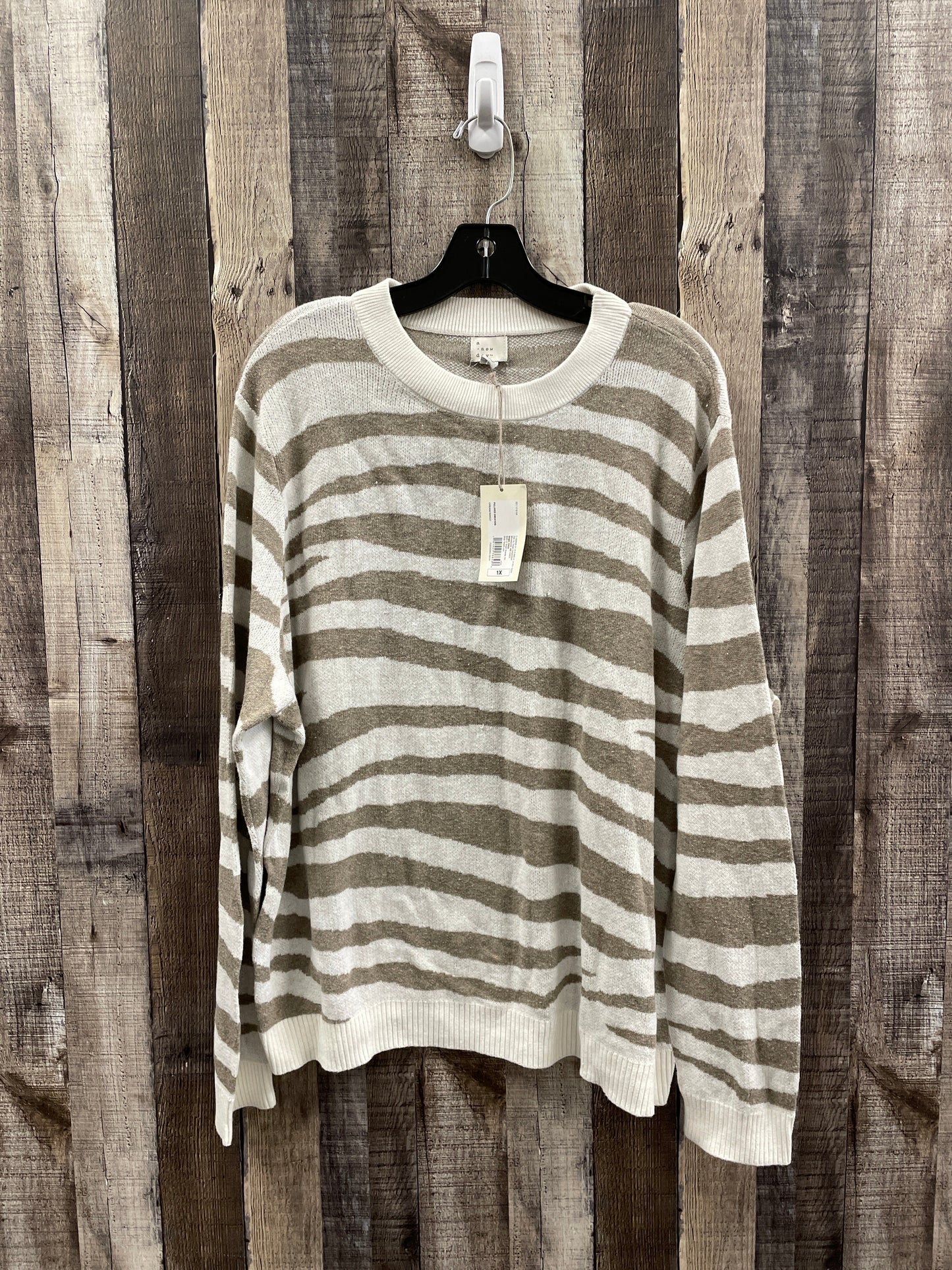 Sweater By A New Day In Striped Pattern, Size: 1x