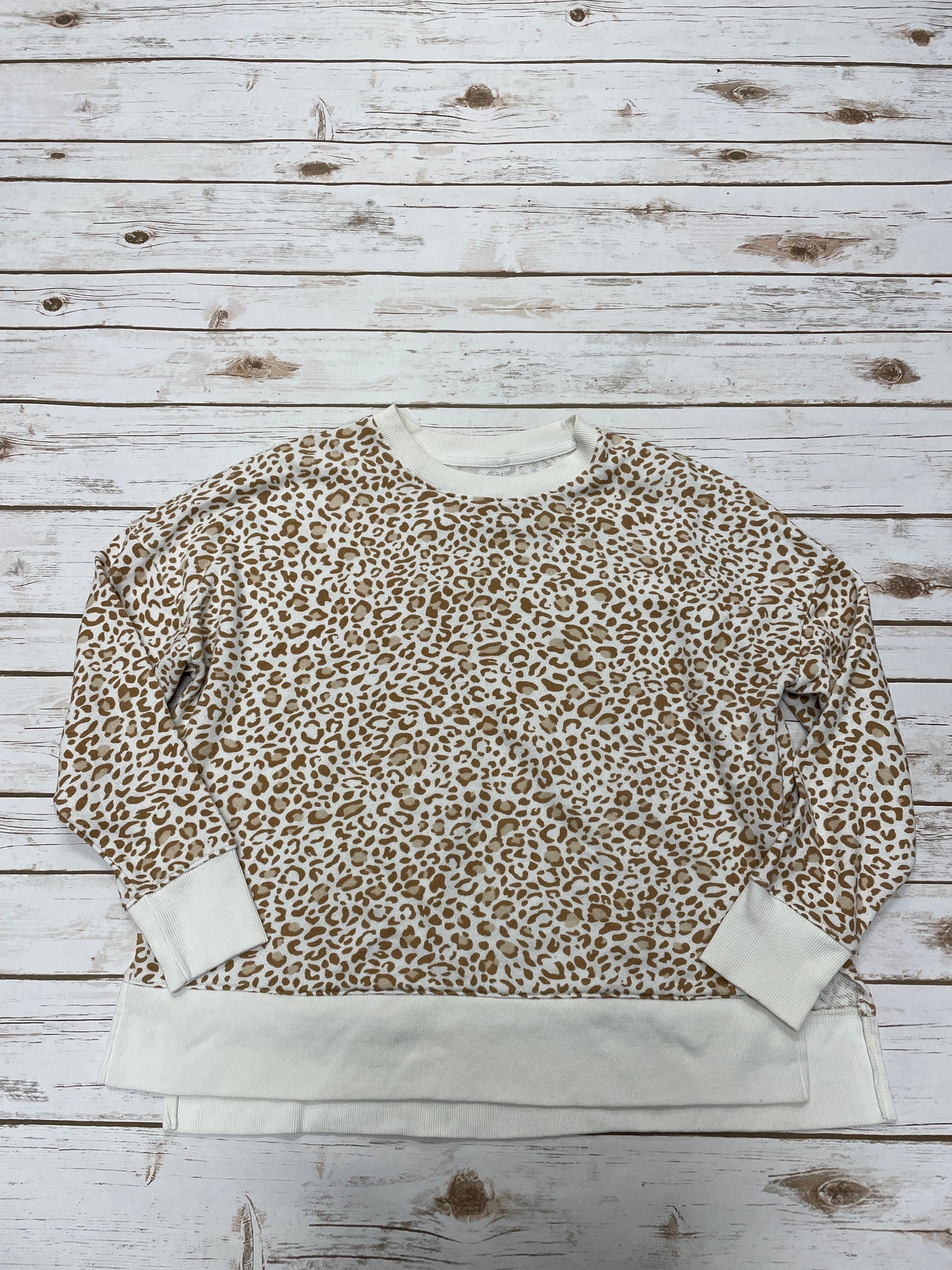 Sweatshirt Collar By Time And Tru In Animal Print, Size: Xl