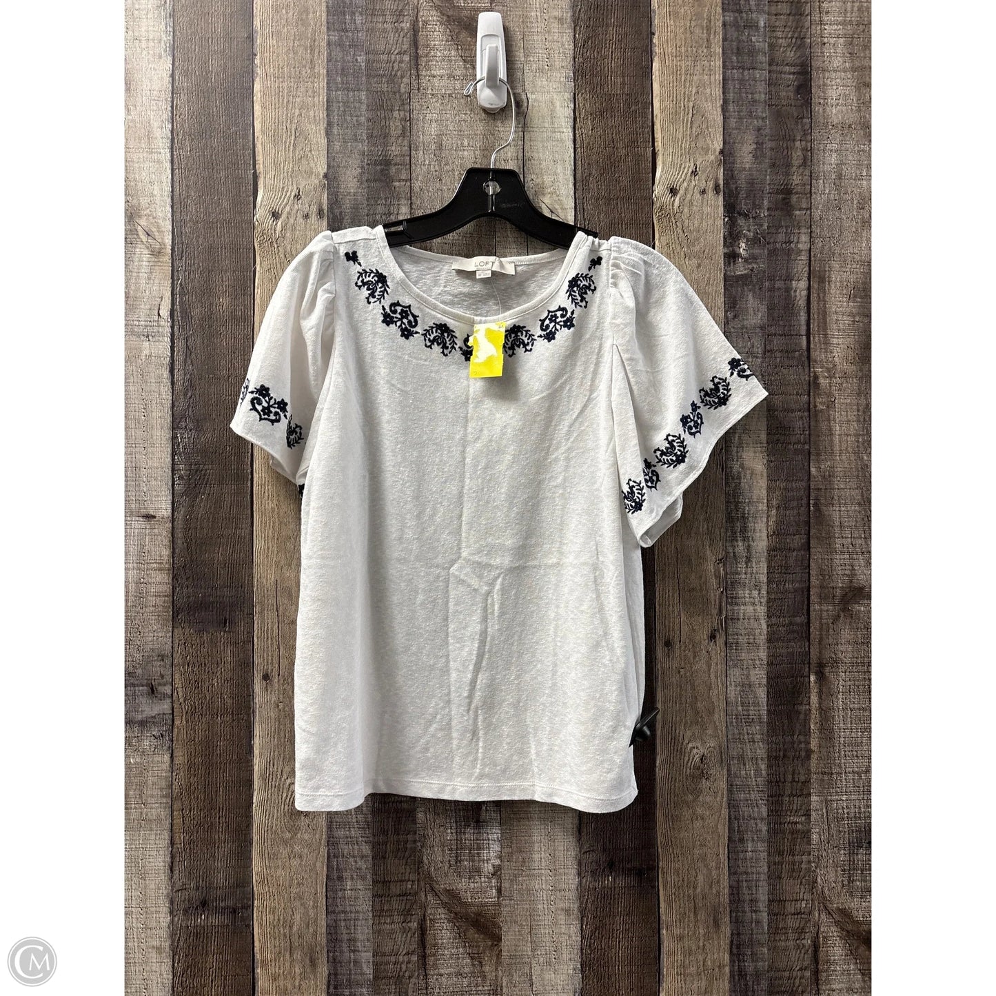 Top Short Sleeve By Loft In White, Size: Xs