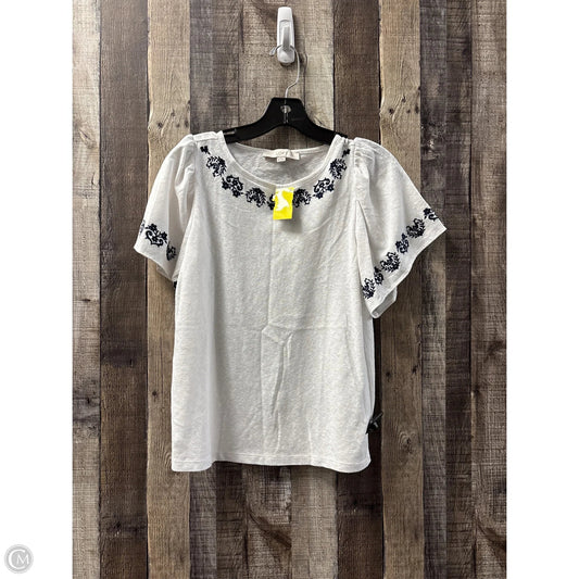 Top Short Sleeve By Loft In White, Size: Xs