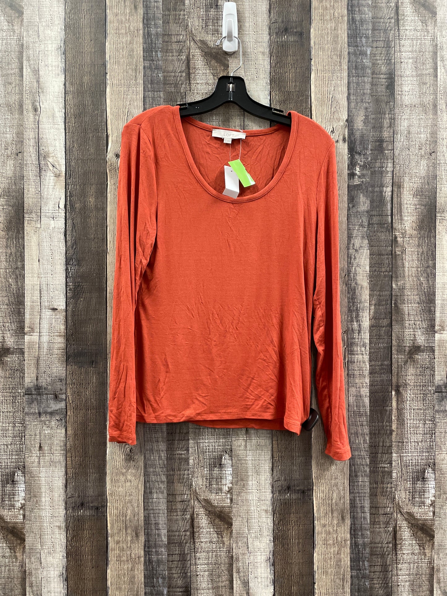 Orange Top Long Sleeve Loft, Size L