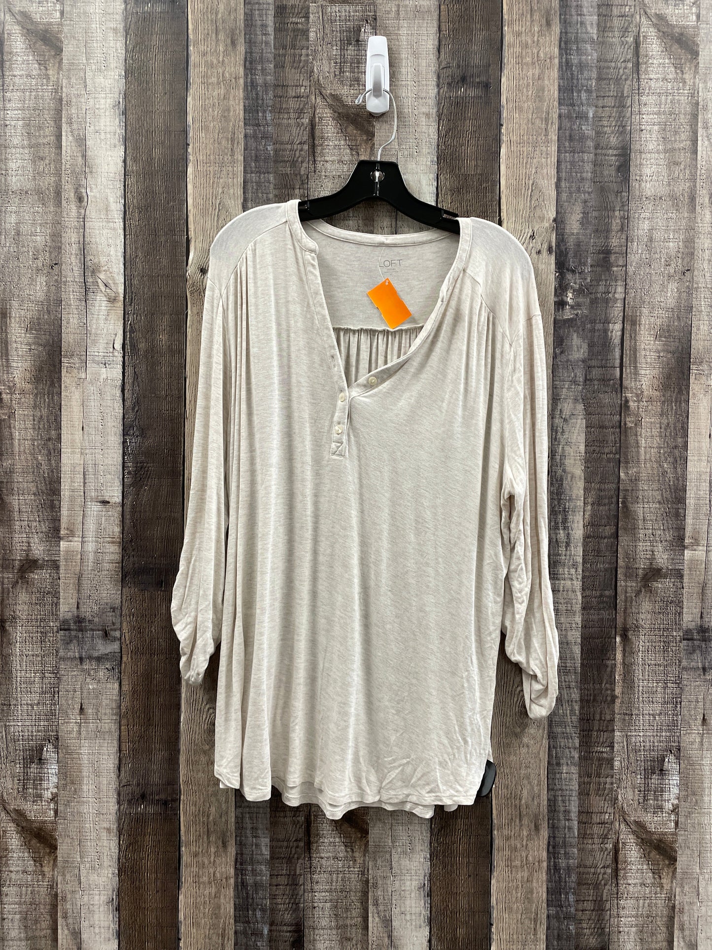 White Top Long Sleeve Loft, Size Xl