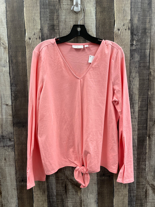 Top Long Sleeve By Belle By Kim Gravel In Pink, Size: M