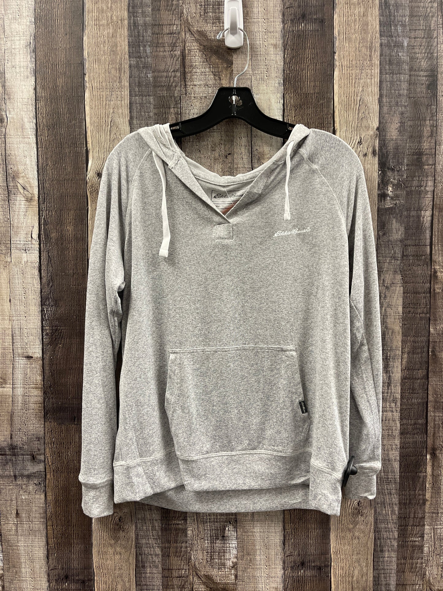 Sweatshirt Hoodie By Eddie Bauer In Grey, Size: S