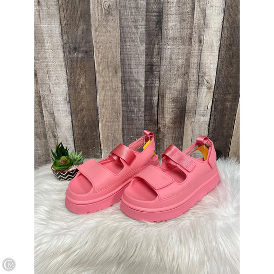 Sandals Designer By Ugg In Pink, Size: 10