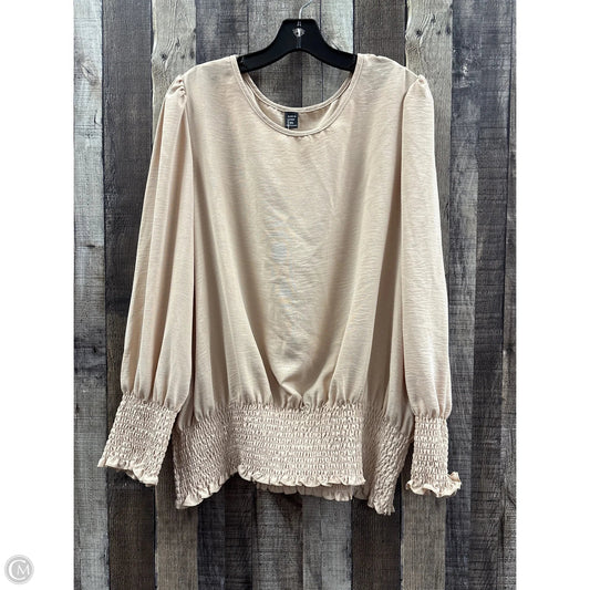 Top Long Sleeve By Shein In Tan, Size: 3x