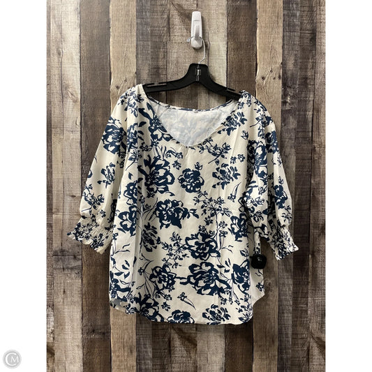 Top Short Sleeve By Cmf In Floral Print, Size: Xxl