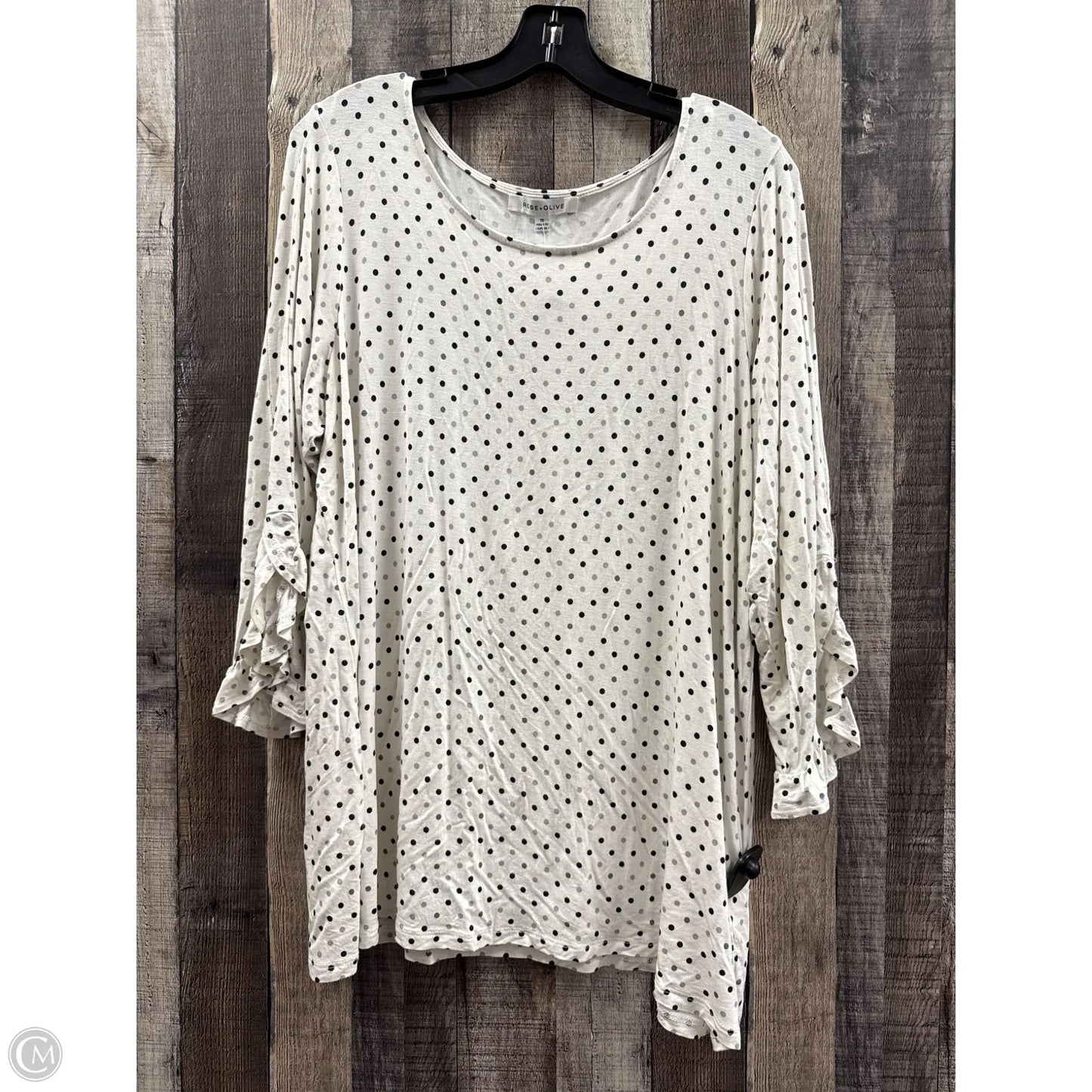 Top Long Sleeve By Rose And Olive In Polkadot Pattern, Size: 1x