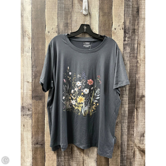 Top Short Sleeve By Cmf In Grey, Size: 3x