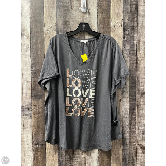 Top Short Sleeve By Maurices In Grey, Size: 1x