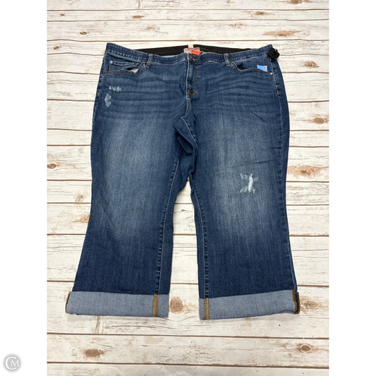 Jeans Cropped By Evri In Blue Denim, Size: 24