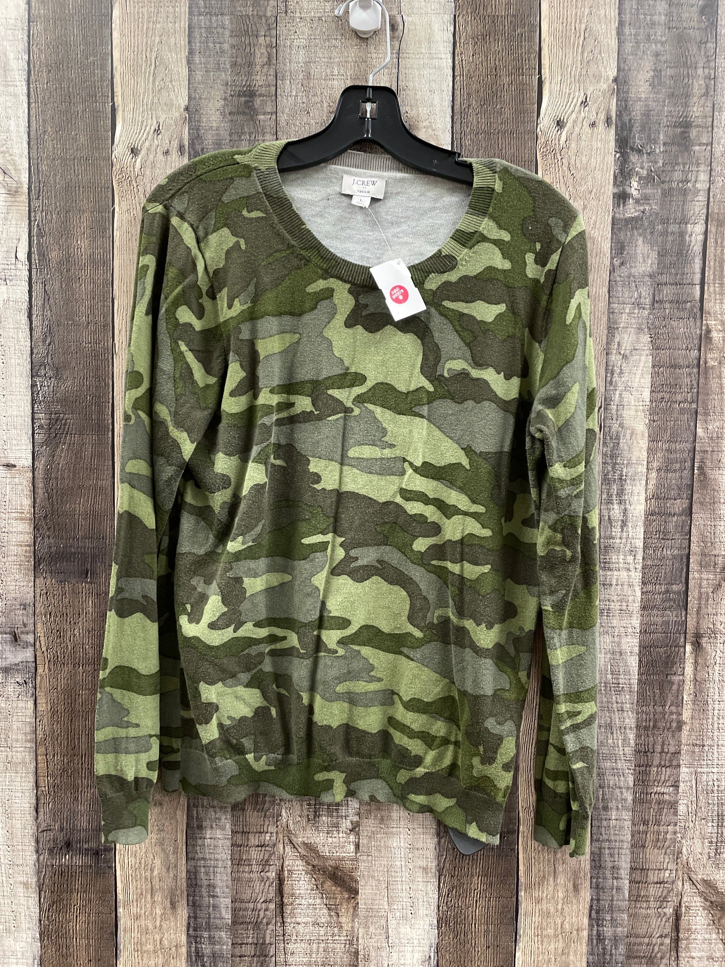 Sweater Cardigan By J. Crew In Camouflage Print, Size: L