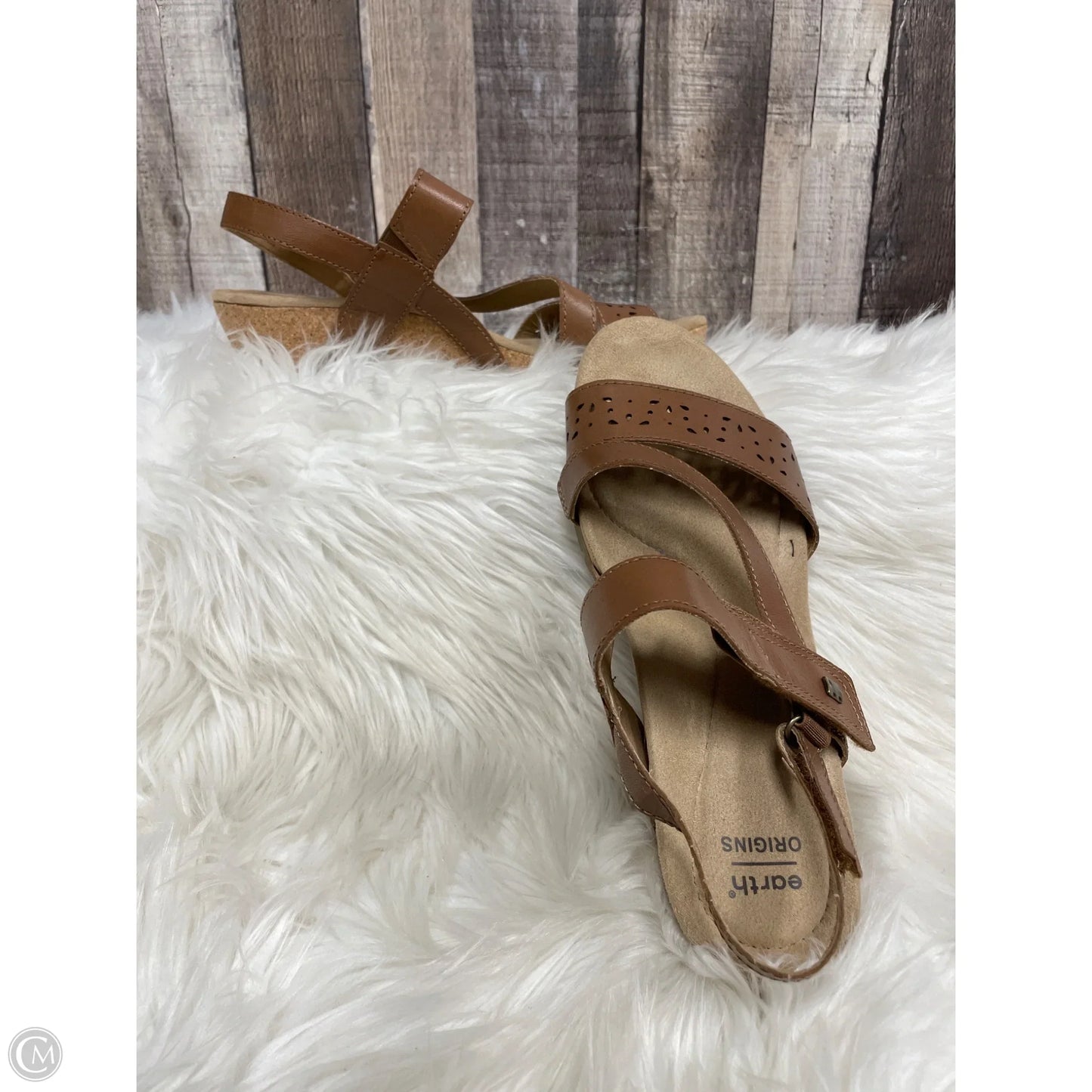 Sandals Heels Wedge By Earth Origins In Brown, Size: 10