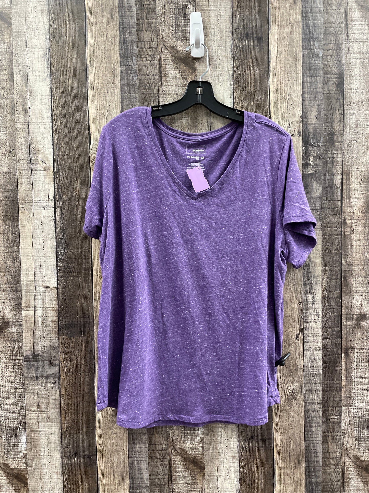 Purple Top Short Sleeve Basic Sonoma, Size 2x