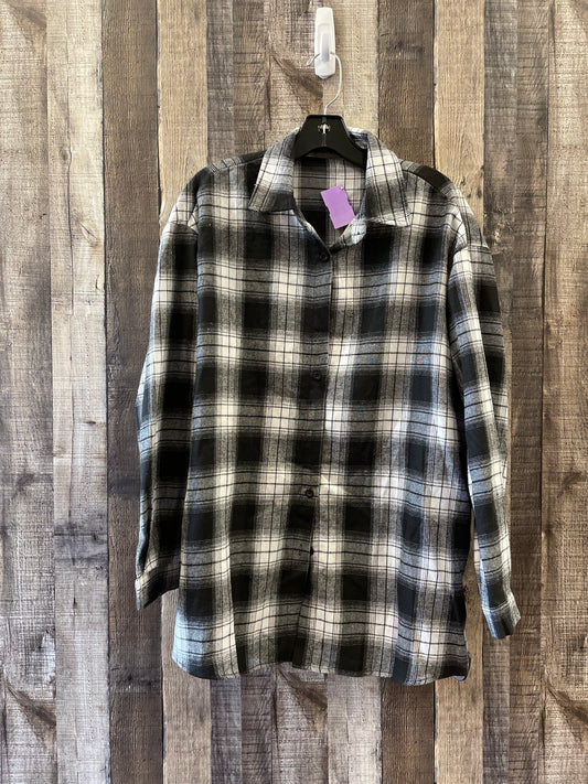 Plaid Pattern Top Long Sleeve Cmf, Size M