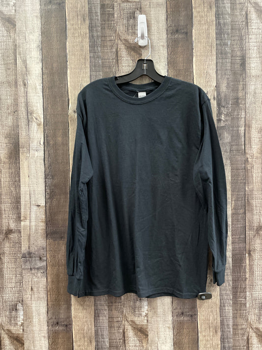 Black Top Long Sleeve Basic Gildan, Size M