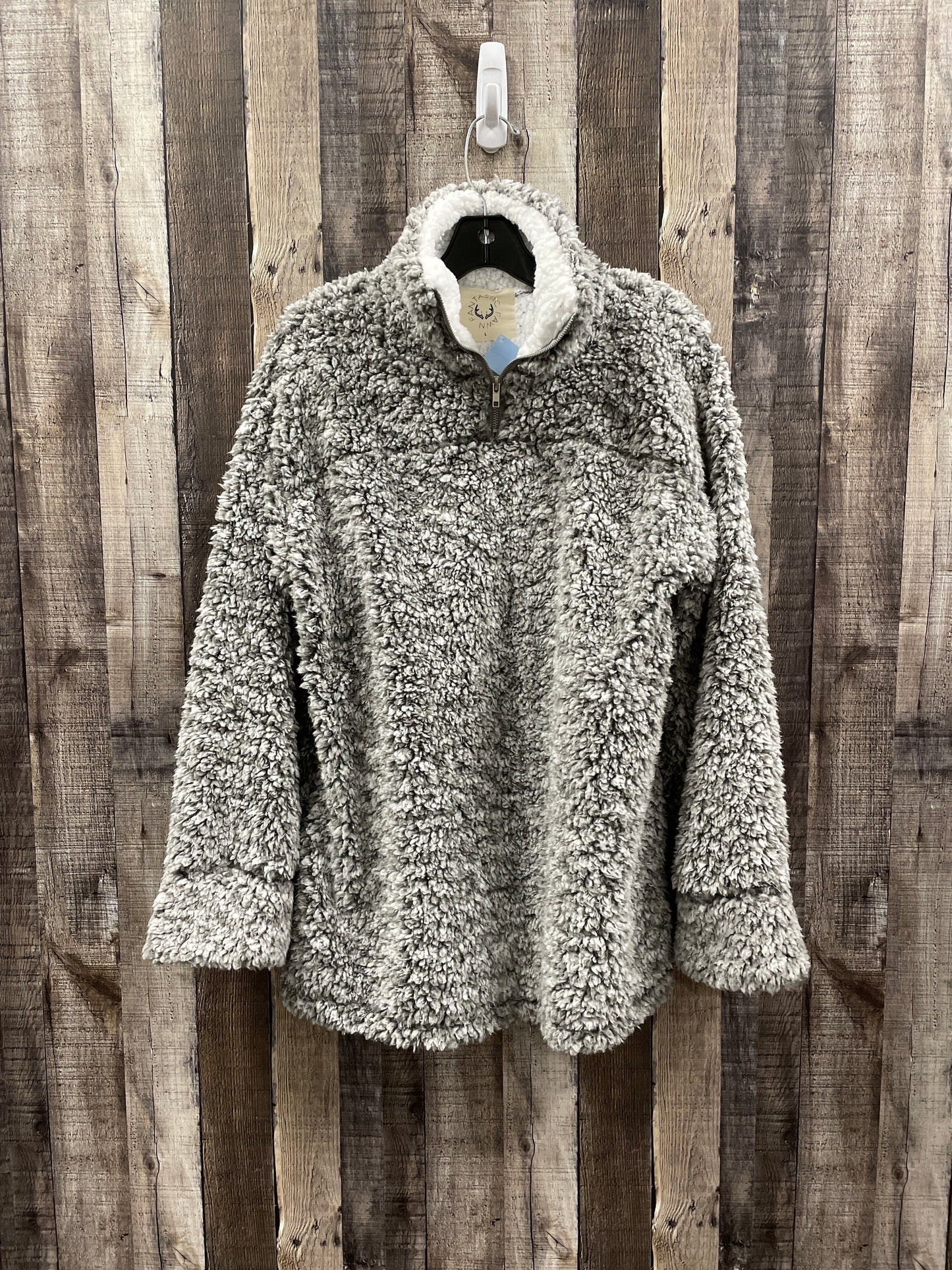 Jacket Faux Fur & Sherpa By Fantastic Fawn In Grey, Size: L