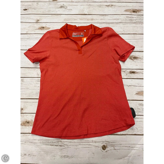 Athletic Top Short Sleeve By Cutter And Buck In Orange, Size: M
