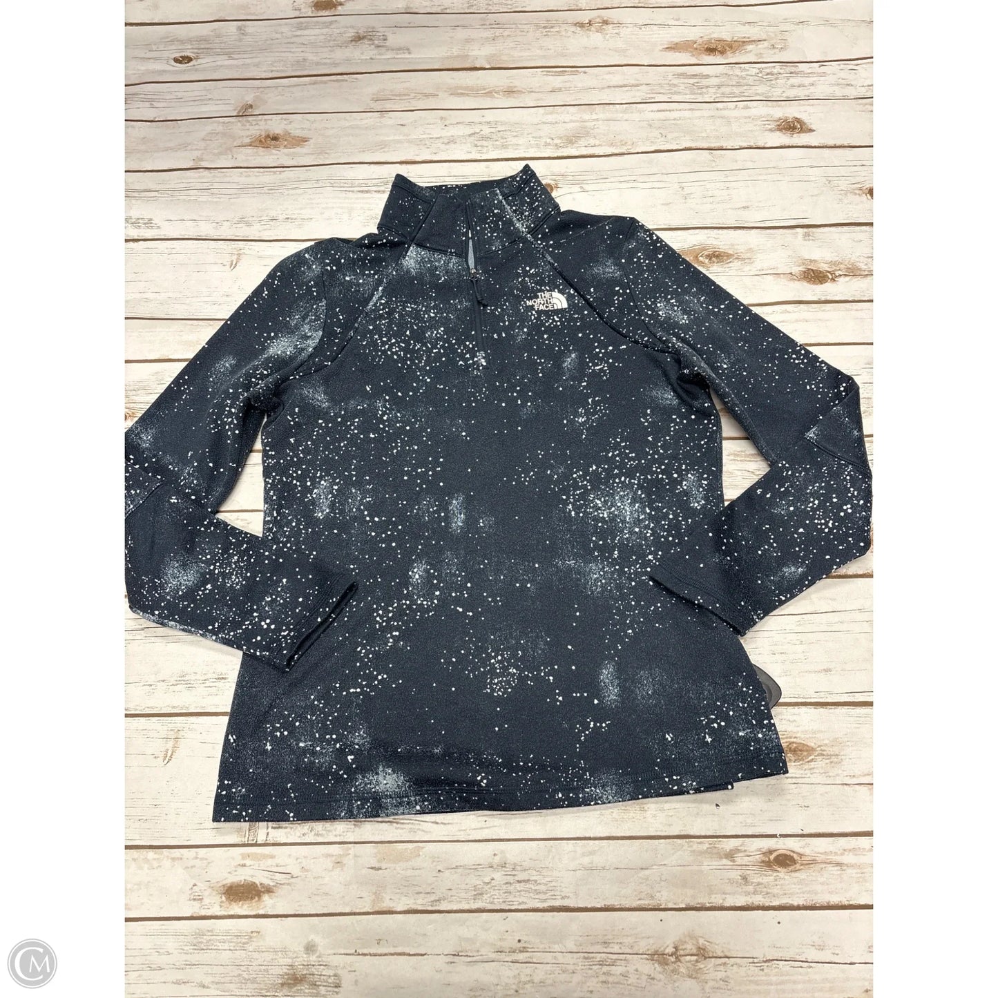 Athletic Top Long Sleeve Collar By The North Face In Blue, Size: L