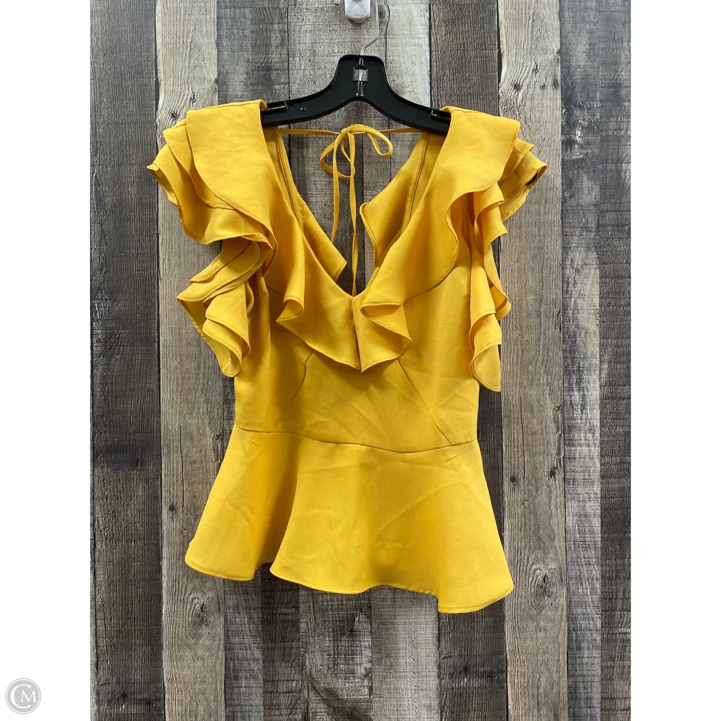Top Short Sleeve By Lulumari In Yellow, Size: S