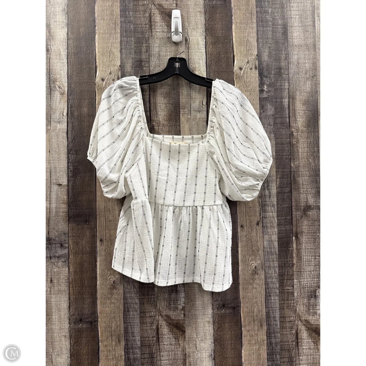 Top Short Sleeve By Madewell In Striped Pattern, Size: S