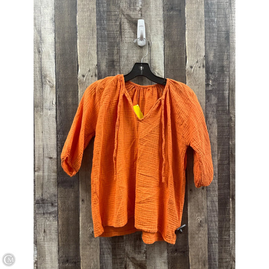 Top 3/4 Sleeve By Cme In Orange, Size: S