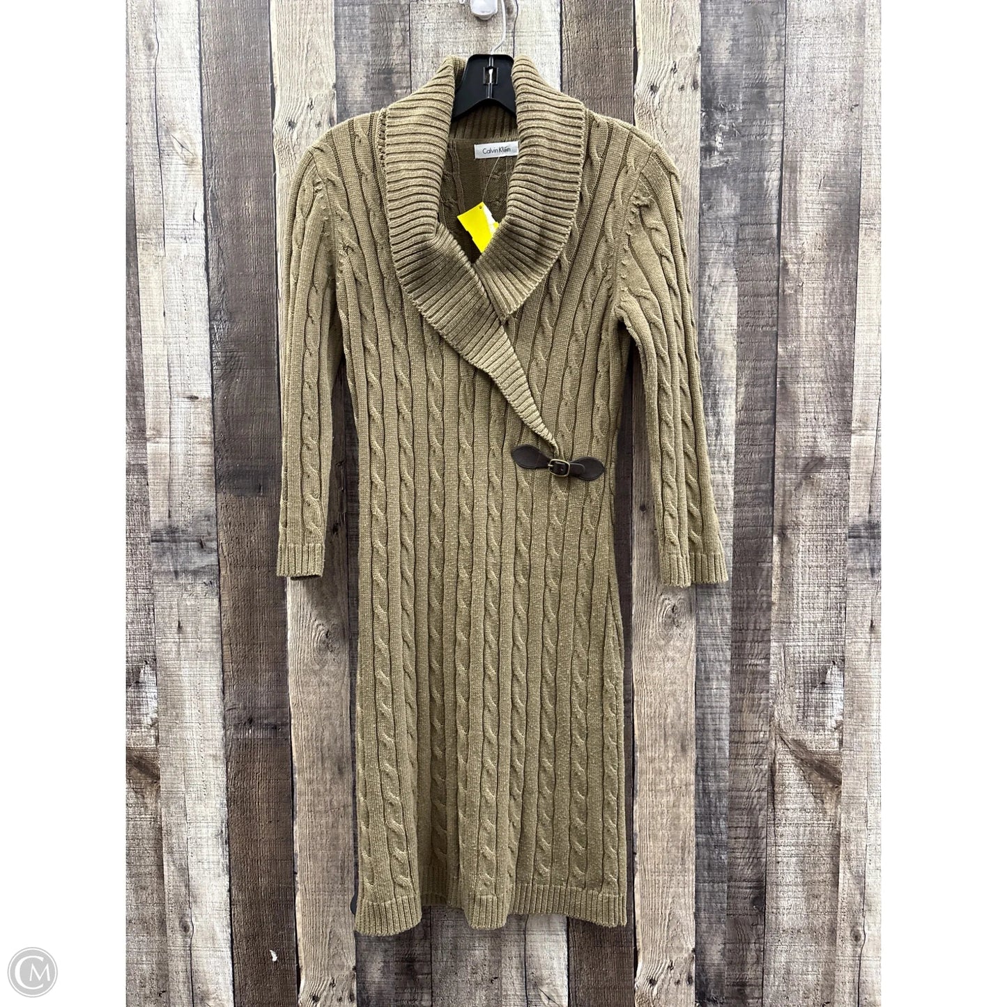Dress Sweater By Calvin Klein In Tan, Size: S