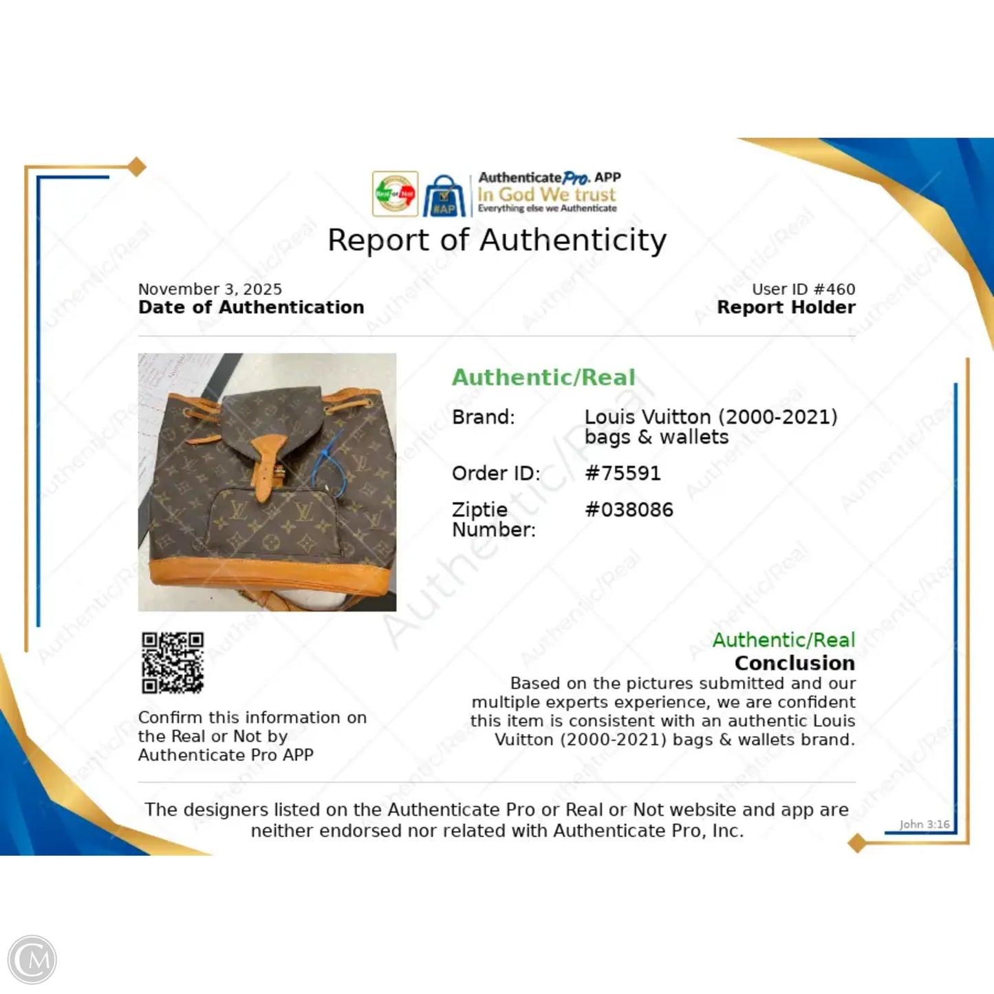 Backpack Luxury Designer By Louis Vuitton, Size: Medium