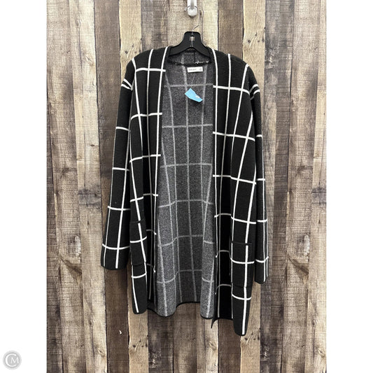 Sweater Cardigan By Nine West In Black & White, Size: Xl