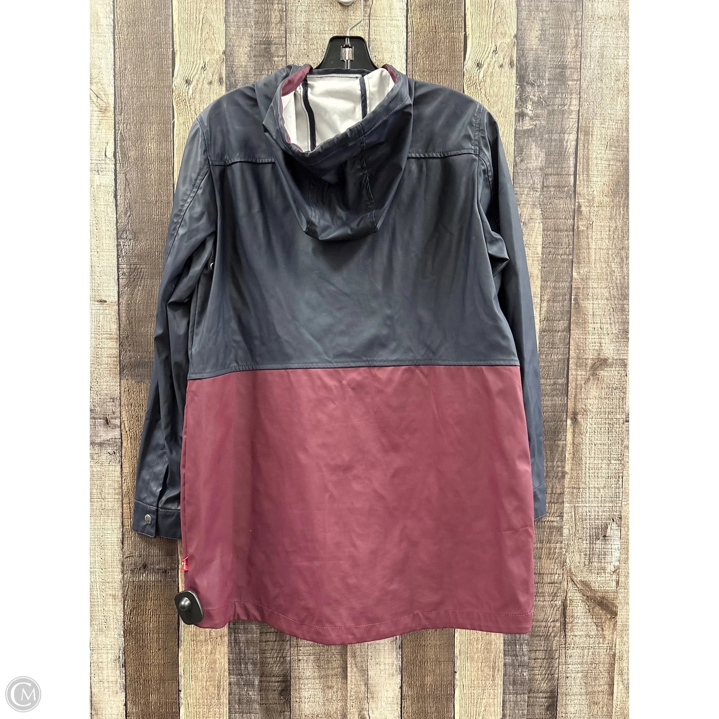 Coat Raincoat By Levis In Blue & Purple, Size: S