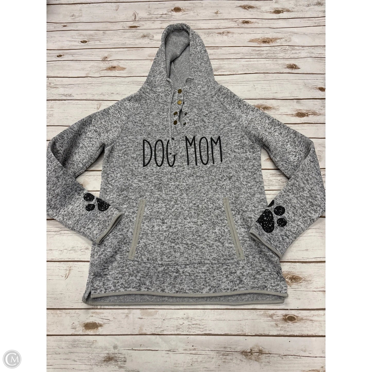 Sweatshirt Hoodie By Cme In Grey, Size: L