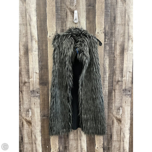 Vest Faux Fur & Sherpa By Rbx In Black & Grey, Size: Xl