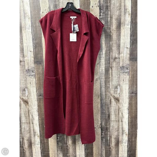 Vest Sweater By Sioni In Maroon, Size: Xl