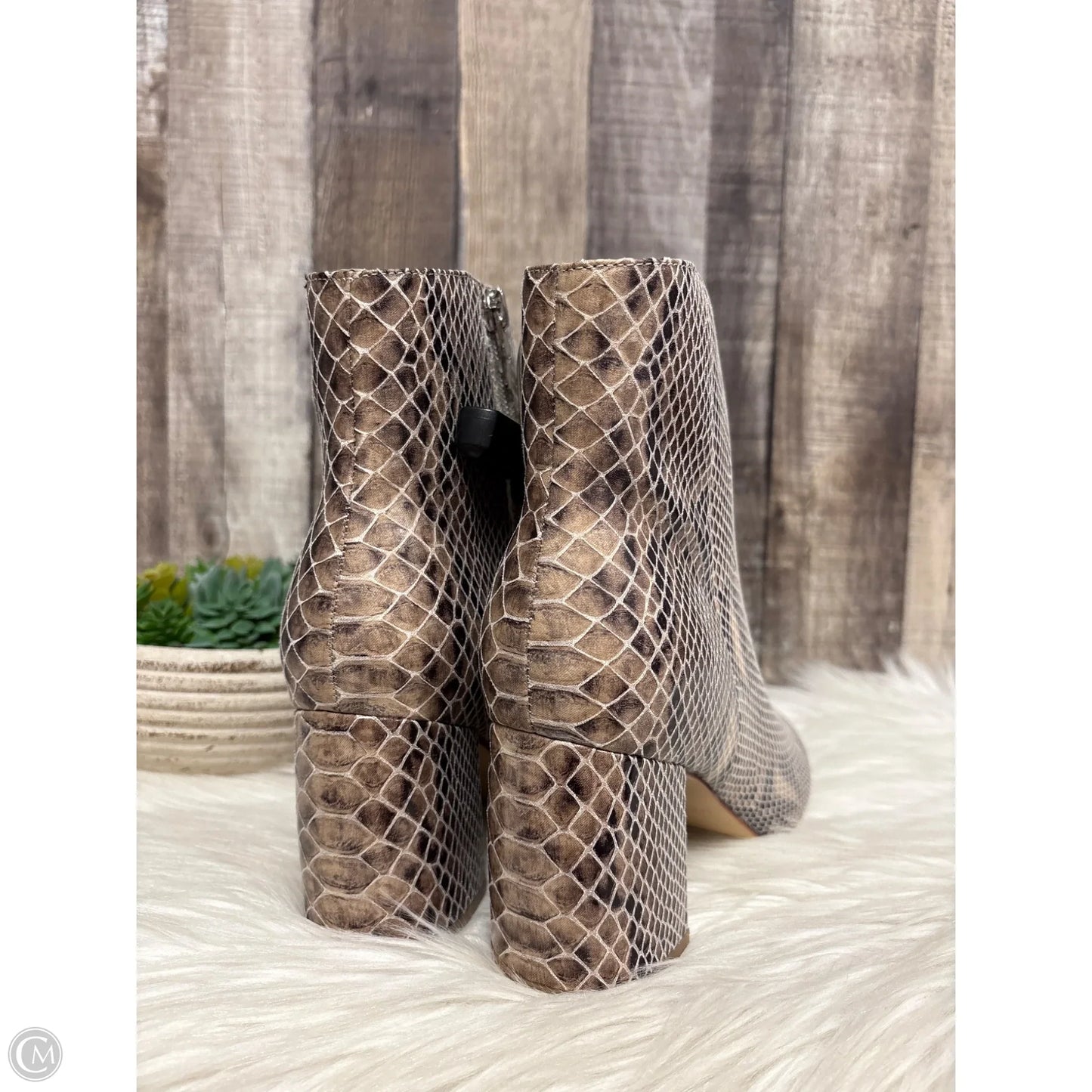 Boots Ankle Heels By Marc Fisher In Snakeskin Print, Size: 8