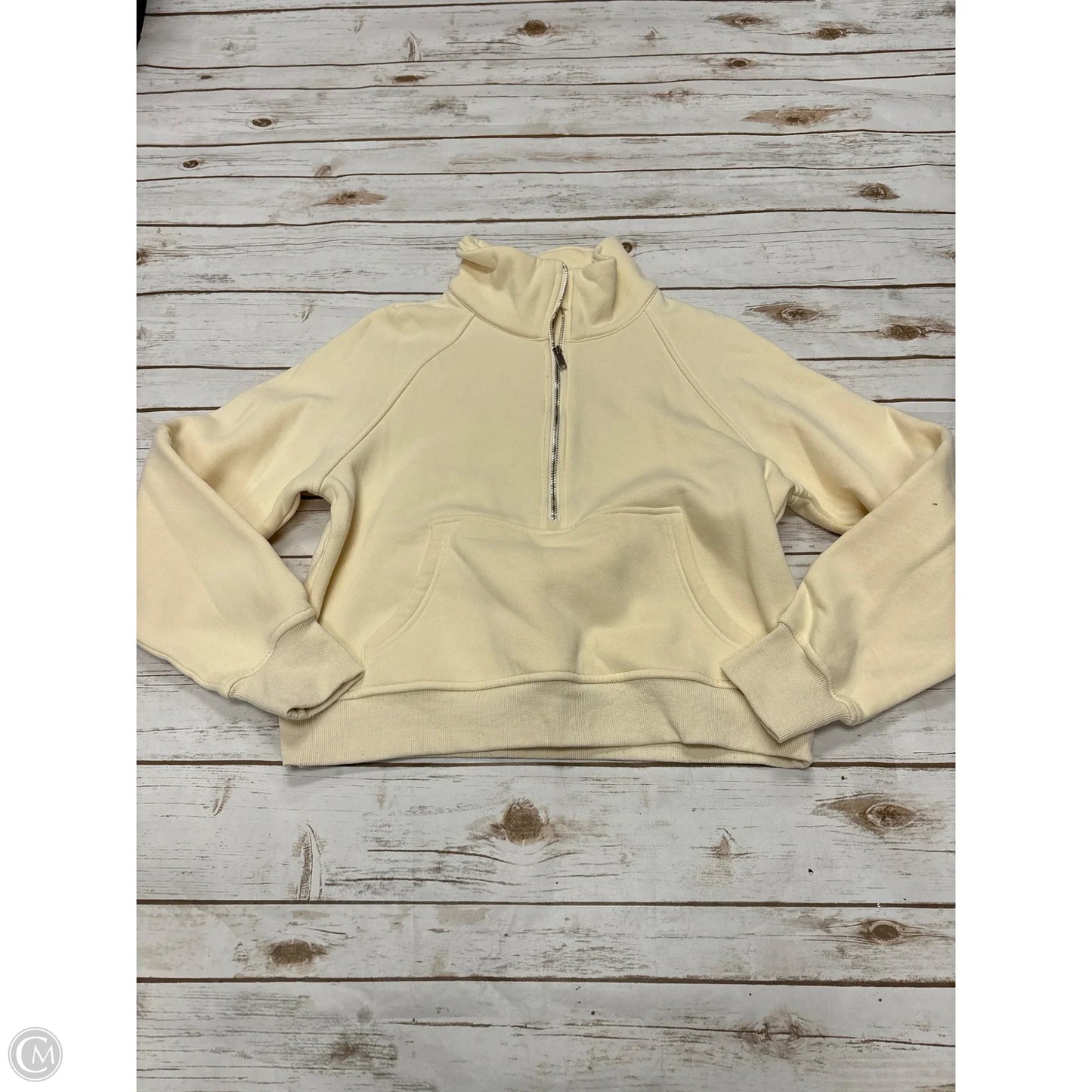 Athletic Sweatshirt Collar By Cme In Ivory, Size: M