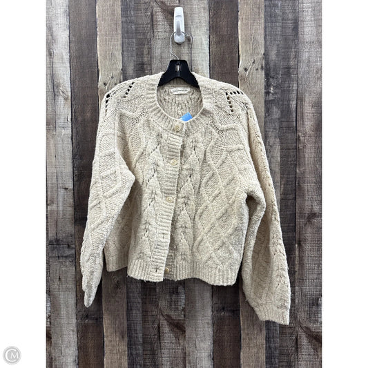 Sweater Cardigan By Lucky Brand In Cream, Size: M