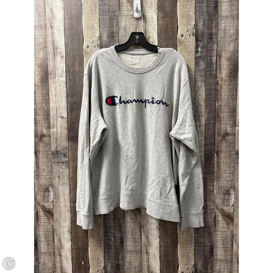 Athletic Sweatshirt Collar By Champion In Grey, Size: Xxl